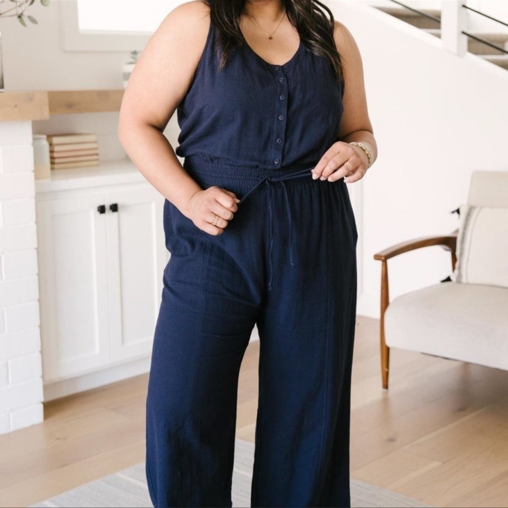 Navy Sleeveless Jumpsuit NWT